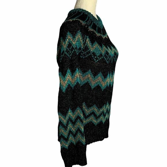 Nude Brand Metallic Loose Knit Pullover Sweater S - Picture 3 of 6